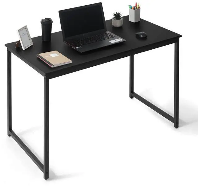 Main image of 47 Inch Modern Computer Desk for Home Office, Gaming & Small Spaces - Compact Black Writing Desk, Easy Assembly, 220 lbs, P2 Board
