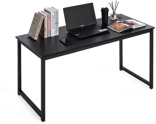 Main image of 55 Inch Computer Desk, Home Office Desk, Modern Work Desk, Writing Desk for Small Space, Simple Desk for Home Use & Office, PC Table, Gaming Desk, Space-Saving Workstation, Black