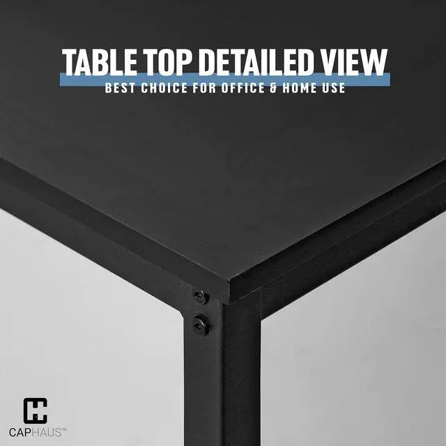 Alt view image 4 of 6 - 55 Inch Computer Desk, Home Office Desk, Modern Work Desk, Writing Desk for Small Space, Simple Desk for Home Use & Office, PC Table, Gaming Desk, Space-Saving Workstation, Black