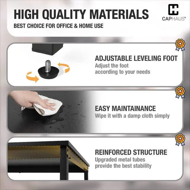 Alt view image 5 of 6 - 40 Inch Small Computer Desk for Home Office, Gaming & Small Spaces - Compact Black Writing Desk, Easy Assembly, 220 lbs, P2 Board
