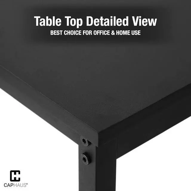Alt view image 4 of 6 - 32 Inch Modern Computer Desk for Home Office, Gaming & Small Spaces - Easy Assembly, P2 Particle Board, Steel Legs, 220 lbs, Black