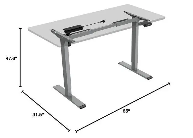 Alt view image 3 of 6 - EN2 Standing Desk Frame with Clamp Power Strip and Cable Management Tray, Electric Sit Stand Desk Base with Memory Controller for Home and Office (Gray Frame Only)