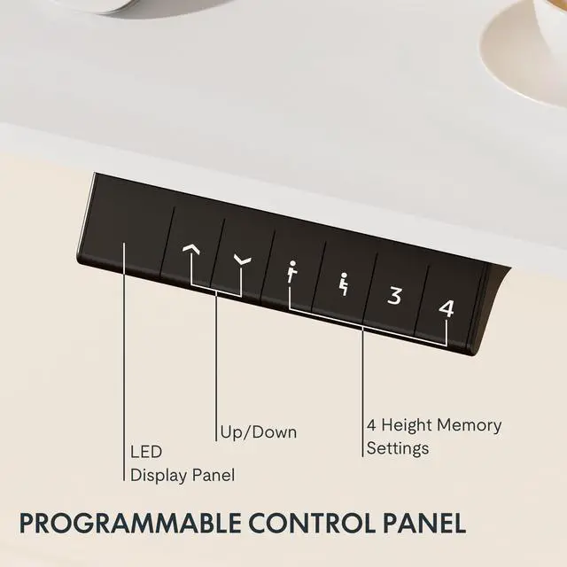 Alt view image 4 of 6 - EN1 Height Adjustable Standing Desk Frame with Memory Controller, Electric Sit Stand Desk Base for Home and Office (White Frame Only)