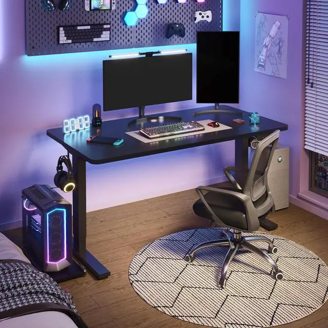 Alt view image 2 of 6 - EN1 Height Adjustable Standing Desk Frame with Memory Controller, Electric Sit Stand Desk Base for Home and Office (Black Frame Only)