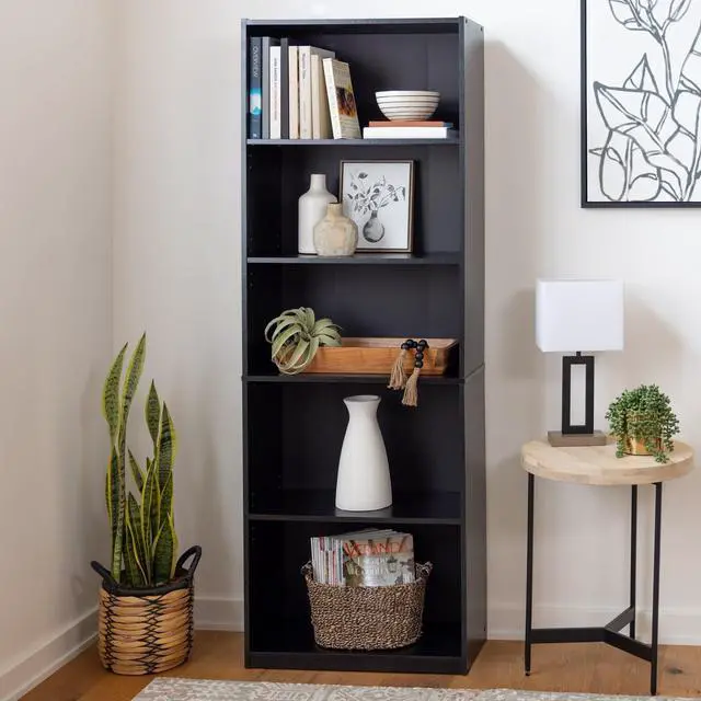 Alt view image 5 of 6 - ` 71" 5-Shelf Standard Bookcase (Black)
