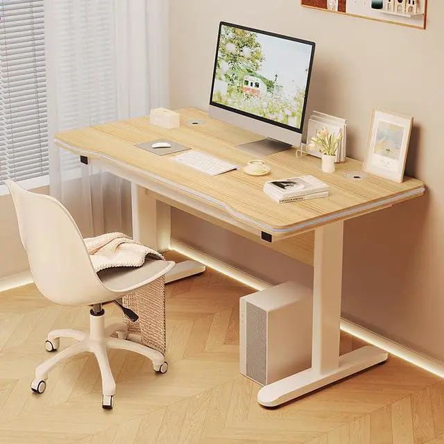 Main image of Gaming Desk Computer Writing Table for Home Office Student Art Modern Simple Style with T-Shaped Metal Bracket PC Wood Suitable for Offices&Bedrooms