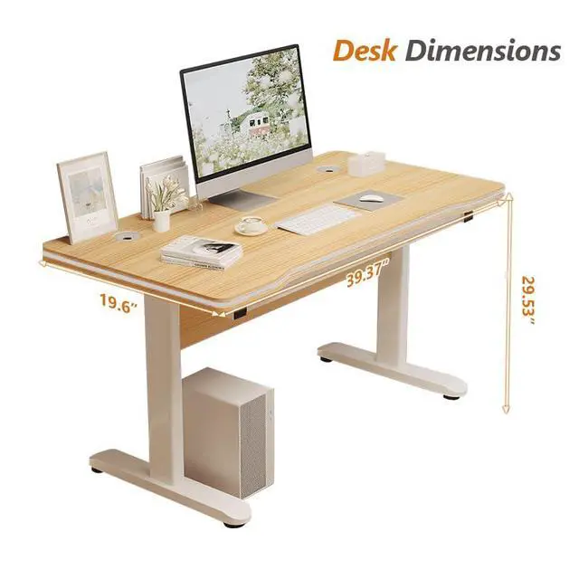 Alt view image 2 of 6 - Gaming Desk Computer Writing Table for Home Office Student Art Modern Simple Style with T-Shaped Metal Bracket PC Wood Suitable for Offices&Bedrooms
