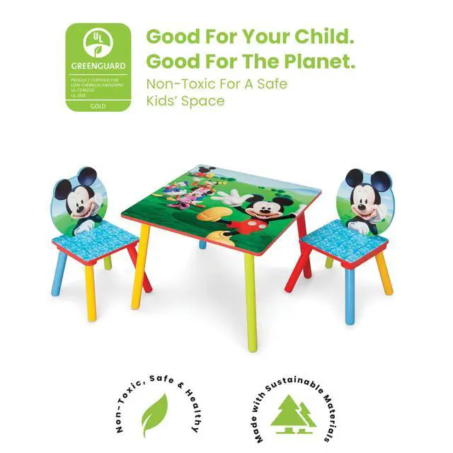 Alt view image 2 of 5 - Disney Mickey Mouse Kids Table and Chair Set 3- Piece Set (2 Chairs Included) - Ideal for Arts & Crafts, Snack Time, Homework & More, Pink