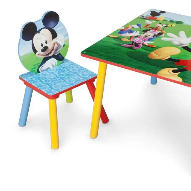 Alt view image 4 of 5 - Disney Mickey Mouse Kids Table and Chair Set 3- Piece Set (2 Chairs Included) - Ideal for Arts & Crafts, Snack Time, Homework & More, Pink