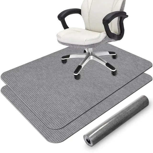 Main image of 2 Pack Office Chair Mat for Hardwood Floor, 55"x35" Computer Chair Floor Mat, Desk Chair Mat, Large Rubber Anti-Slip Floor Protector for Home Office Light Grey (Folding Packaging)