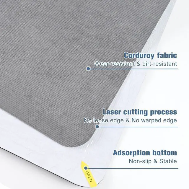 Alt view image 2 of 6 - 2 Pack Office Chair Mat for Hardwood Floor, 55"x35" Computer Chair Floor Mat, Desk Chair Mat, Large Rubber Anti-Slip Floor Protector for Home Office Light Grey (Folding Packaging)