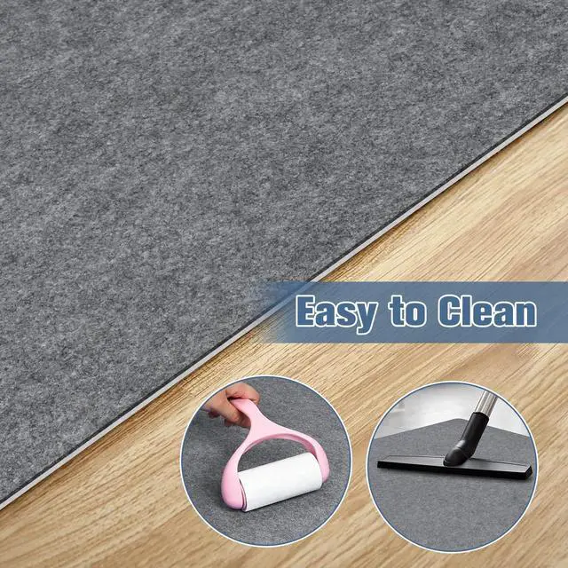 Alt view image 6 of 6 - 2 Pack Office Chair Mat for Hardwood Floor, 55"x35" Desk Chair Rug, Large Anti-Slip Floor Protector for Home Office Light Grey (Roll Packaging)