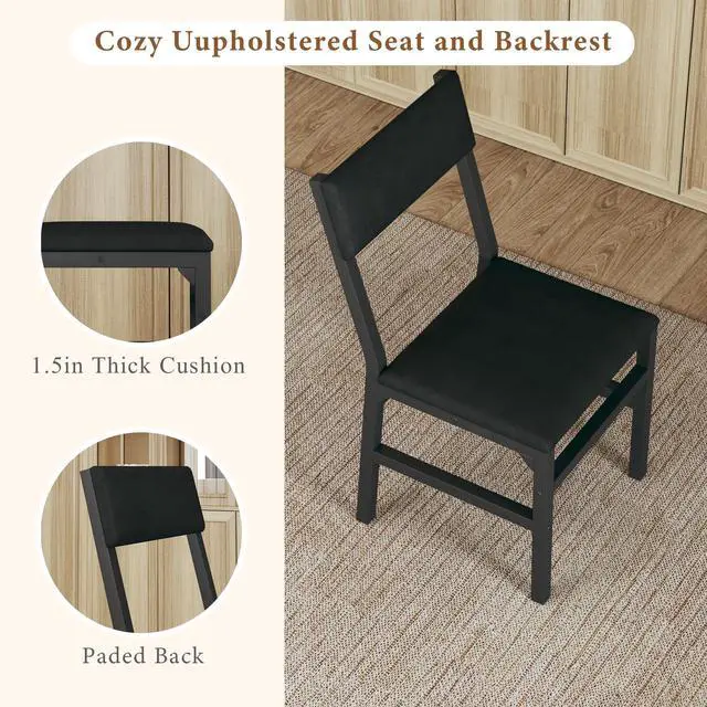Alt view image 6 of 6 - Dining Table Set for 4, Extendable Kitchen Table Cushion Chairs Set of 4, Rectangle Dining Table with Metal Frame & MDF Board, Folding for Small Apartment Saving Space, Rustic Brown