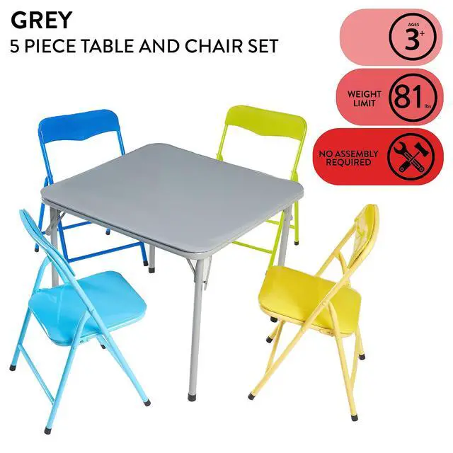 Alt view image 2 of 6 - 5Piece Table & Chair Set, Blue, 5 Piece