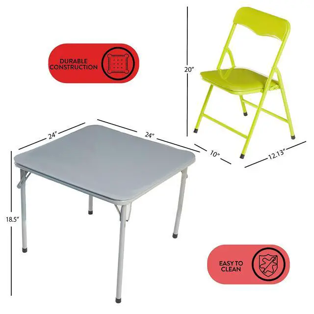 Alt view image 3 of 6 - 5Piece Table & Chair Set, Blue, 5 Piece