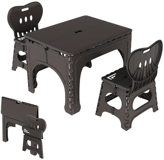 Main image of ® Kids Folding Table and Chairs Set, Kids Table & Chairs Foldable, Foldable Activity Table, Portable Picnic Table, Ideal for Indoor and Outdoor, Durable & Easy to Store (599)(Chocolate Brown)
