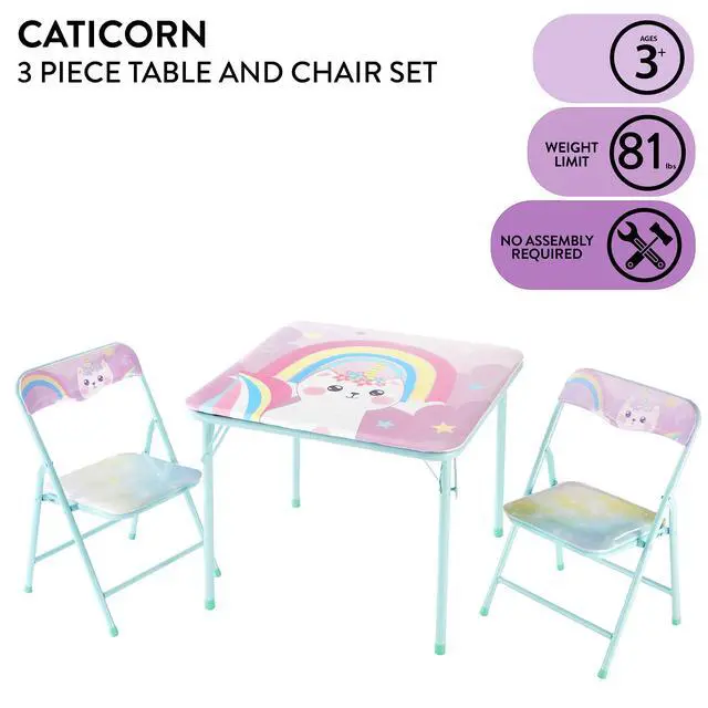 Alt view image 2 of 6 - Caticorn 3 Piece Table and Chair Set, Multicolor