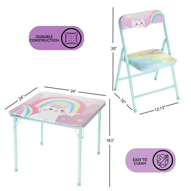 Alt view image 3 of 6 - Caticorn 3 Piece Table and Chair Set, Multicolor
