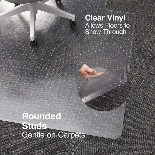 Alt view image 3 of 6 - ® Carpet Chair Mat, 45" x 53'', Medium-Pile, Clear (28592)