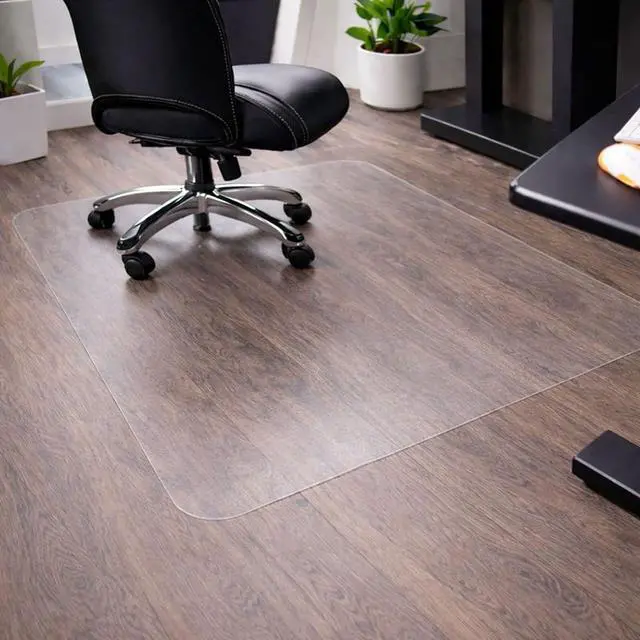 Alt view image 2 of 6 - Heavy Duty Polycarbonate Office Chair Mat for Hardwood Floors 36" x 48", Transparent Hard Floor Protector, Rectangular, Shipped Flat, No Unrolling, Multiple Sizes