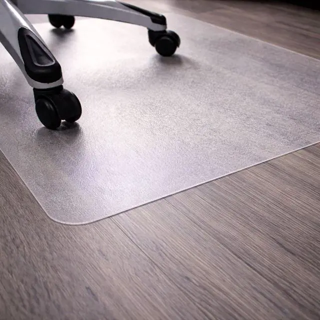 Alt view image 4 of 6 - Heavy Duty Polycarbonate Office Chair Mat for Hardwood Floors 36" x 48", Transparent Hard Floor Protector, Rectangular, Shipped Flat, No Unrolling, Multiple Sizes