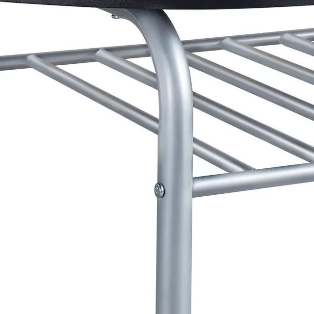 Alt view image 6 of 6 - 3-Piece Dining Table Set, Breakfast Bistro Table Set for 2, Small Kitchen and Table Chairs Set of 2 with Metal Frame and Storage Rack for Small Space/Apartment/Dorm Room, White