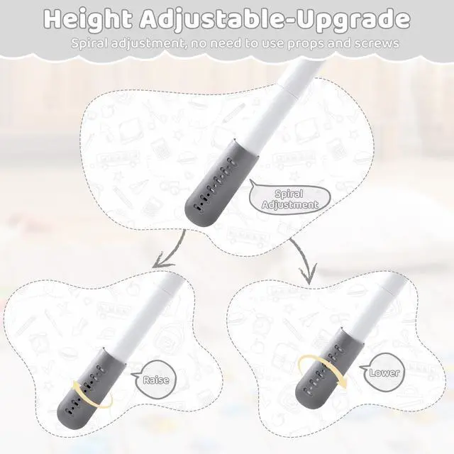 Alt view image 6 of 6 - Toddler Table and 2 Chairs Set, Height Adjustable Kids Table and Chair Set, 31.5''L x 23.6''W, Marble Pattern & Graffiti Desktop, Children Multi-Activity Table for Home/Daycare/Classroom