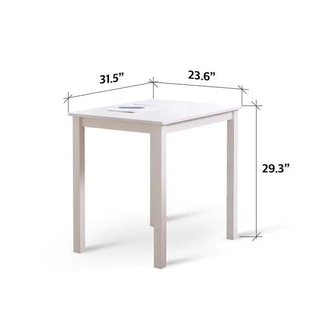 Alt view image 2 of 6 - Seattle 3-Piece Wooden Dining Table Set for 2, Modern Farmhouse Kitchen Dining Room Set with Solid Wood Ladder Back Chairs for Small Space (White)