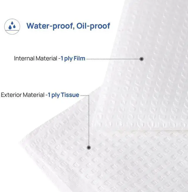 Alt view image 2 of 6 - 500Pcs Dental Headrest Covers Paper Disposable Chair Sleeves Protector, 10"x13", White