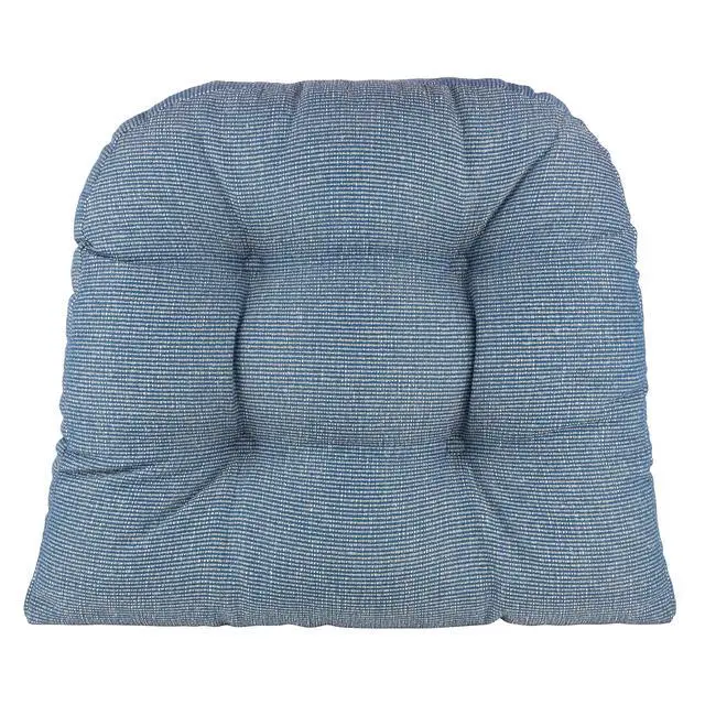 Alt view image 2 of 5 - Saturn Non-Slip Seat Cushion, Assembled in The USA, Button-Tufted Pillow for Dining, Office, or Rocking Chair, Durable Fabric Cover, 18" x 20" x 3", Set of 2, Wedge Blue