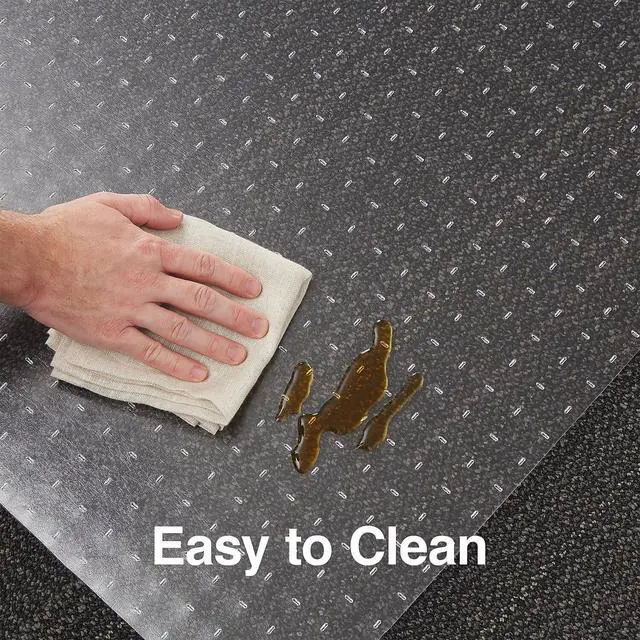 Alt view image 4 of 6 - Office Chair Mat, Clear Floor Mats, Flat-Pile Carpets, 60 x 46 Inch, Smooth Glide