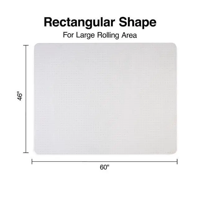 Alt view image 5 of 6 - Office Chair Mat, Clear Floor Mats, Flat-Pile Carpets, 60 x 46 Inch, Smooth Glide