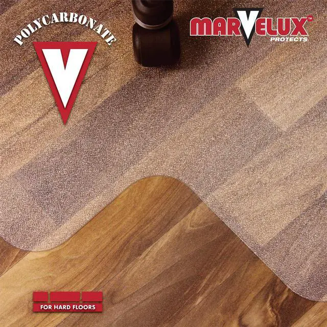 Alt view image 3 of 6 - Heavy Duty Polycarbonate Office Chair Mat for Hardwood Floors 36" x 48" | Transparent Hard Floor Protector with Lip | Shipped Flat | Multiple Sizes