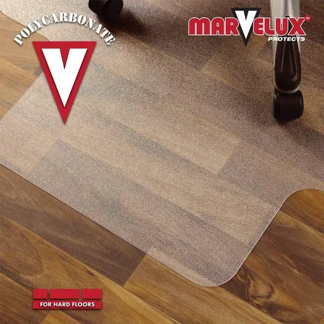 Alt view image 4 of 6 - Heavy Duty Polycarbonate Office Chair Mat for Hardwood Floors 36" x 48" | Transparent Hard Floor Protector with Lip | Shipped Flat | Multiple Sizes