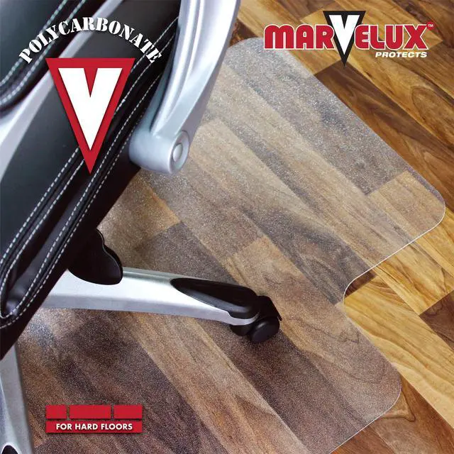 Alt view image 5 of 6 - Heavy Duty Polycarbonate Office Chair Mat for Hardwood Floors 36" x 48" | Transparent Hard Floor Protector with Lip | Shipped Flat | Multiple Sizes