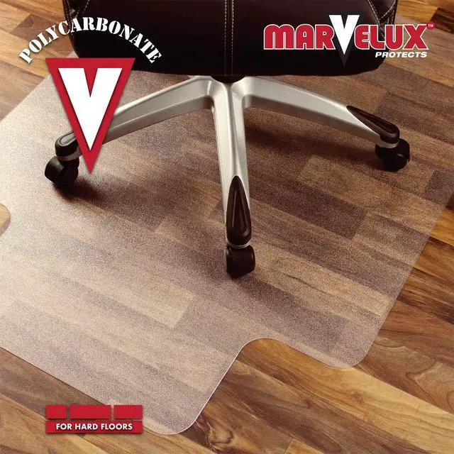 Alt view image 6 of 6 - Heavy Duty Polycarbonate Office Chair Mat for Hardwood Floors 36" x 48" | Transparent Hard Floor Protector with Lip | Shipped Flat | Multiple Sizes