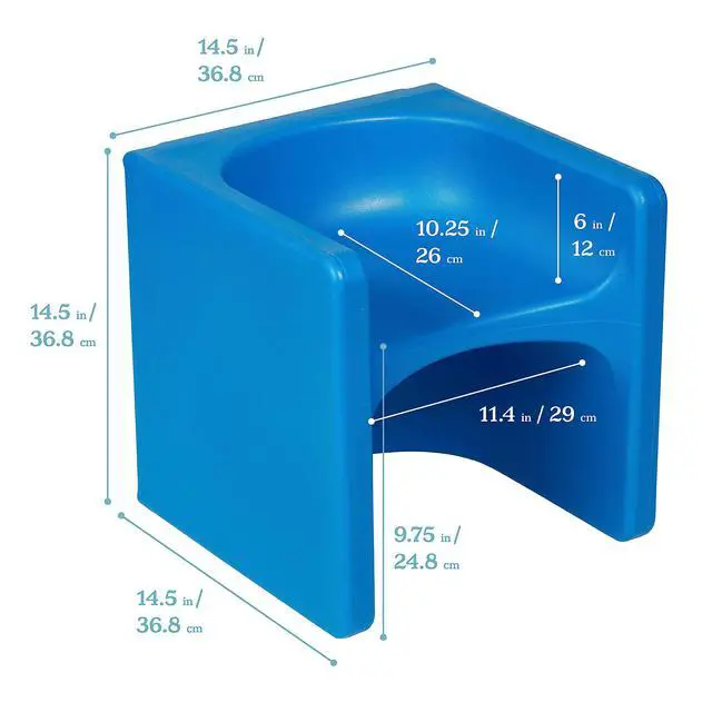 Alt view image 2 of 6 - Tri-Me 3-in-1 Cube Chair, Kids Furniture, Blue, 4-Piece