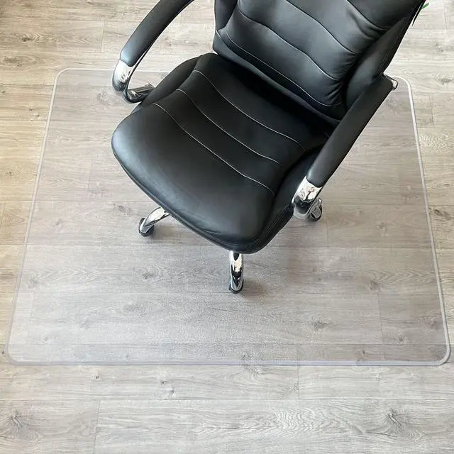 Alt view image 4 of 6 - Extra Thick Heavy Duty Polycarbonate Office Chair Mat & Floor Protector for Plush, High Pile & All Carpeted Floors & Hardwood Flooring, Clear Rectangular Chair Mat 35 x 47 x 1/5 Thick