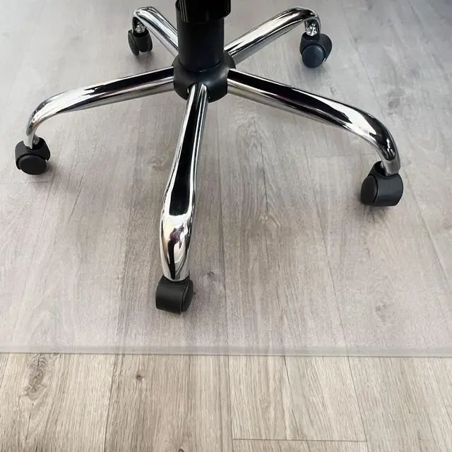 Alt view image 5 of 6 - Extra Thick Heavy Duty Polycarbonate Office Chair Mat & Floor Protector for Plush, High Pile & All Carpeted Floors & Hardwood Flooring, Clear Rectangular Chair Mat 35 x 47 x 1/5 Thick