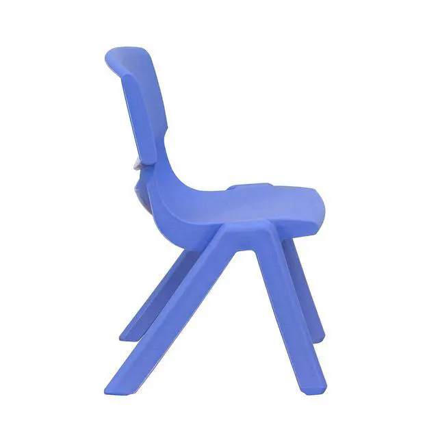 Alt view image 5 of 6 - 23.625" W x 47.25" L Blue Plastic Activity Table Set-6 Chairs