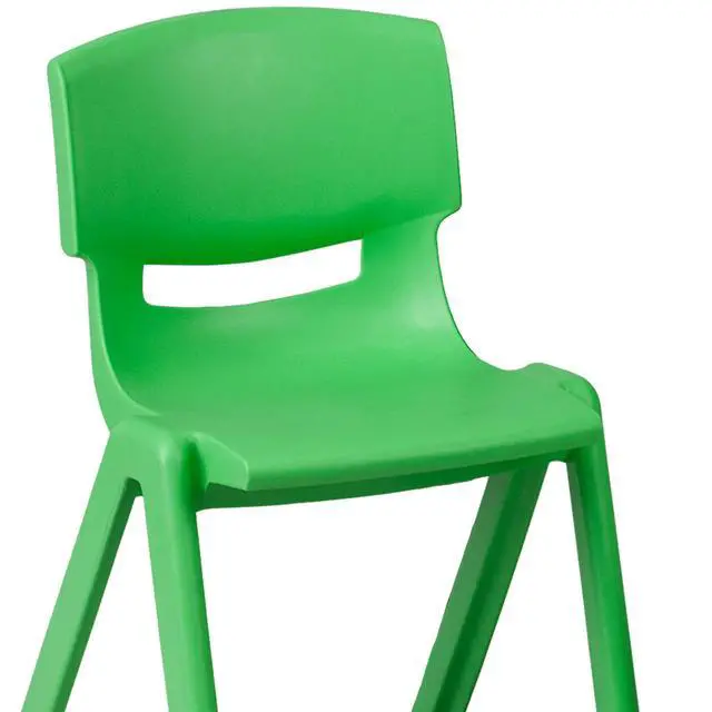 Alt view image 5 of 6 - 23.625" W x 47.25" L Green Plastic Activity Table Set-6 Chairs
