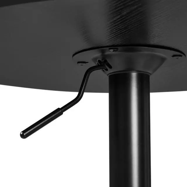 Alt view image 6 of 6 - 3-Piece Bar Table Set, Round Bar Table and PU Leather Adjustable Swivel Chairs, Modern Counter Height Table Set with 2 Bar Stools for Kitchen, Full Black