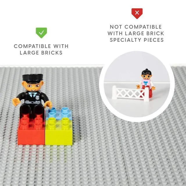 Alt view image 2 of 6 - Kids 3-in-1 Play Table and Chair Set Wood with Storage Baskets, Compatible with Lego and Duplo Bricks, Activity Table Playset Furniture with Modern Gray Colors