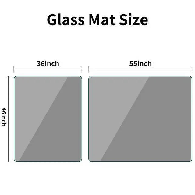 Alt view image 6 of 6 - 36"x46" Tempered Glass Desk Chair Mat for Carpet, Glass Office Chair Mat - 5mm Thickness, Smooth Rolling, Scratch-Resistant, Clear Protective Mat for Hardwood Floors & Carpets, Grey