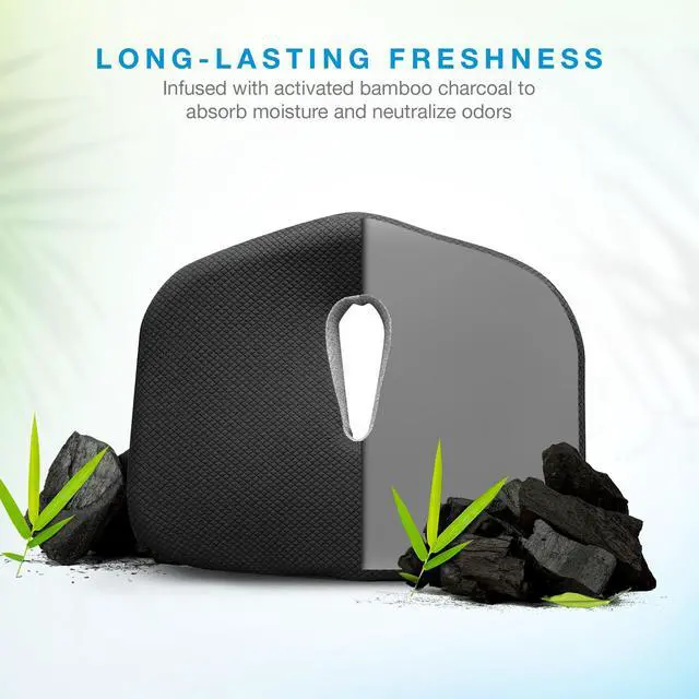 Alt view image 2 of 6 - Type S Smoothing Premium Comfort Memory Foam Seat Cushion - Ergonomic Back Pain Relief for Coccyx Tailbone Sciatica Back Pain Relief for Office Chairs Gaming Chairs Car Seats Wheelchairs Chair Pad