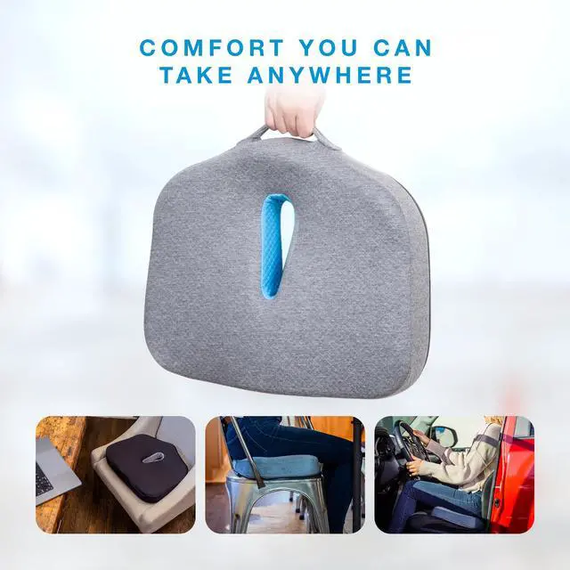 Alt view image 5 of 6 - Type S Smoothing Premium Comfort Memory Foam Seat Cushion - Ergonomic Back Pain Relief for Coccyx Tailbone Sciatica Back Pain Relief for Office Chairs Gaming Chairs Car Seats Wheelchairs Chair Pad