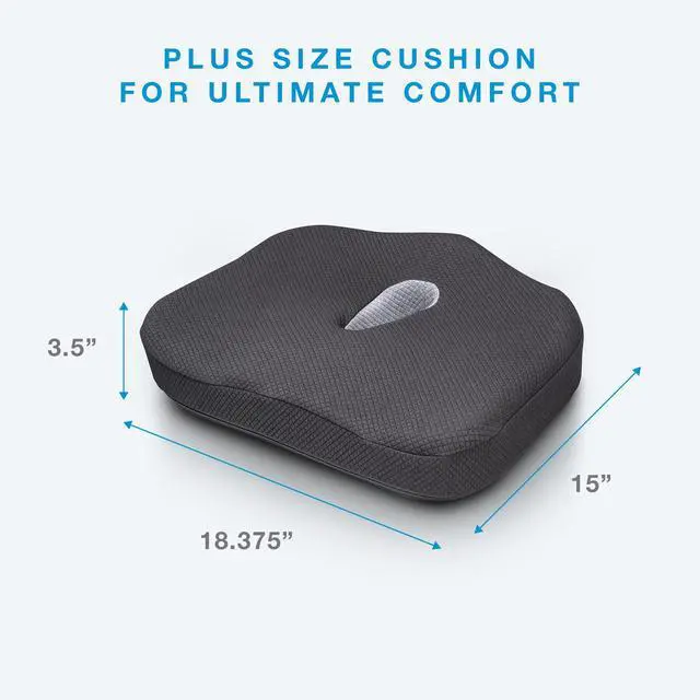 Alt view image 6 of 6 - Type S Smoothing Premium Comfort Memory Foam Seat Cushion - Ergonomic Back Pain Relief for Coccyx Tailbone Sciatica Back Pain Relief for Office Chairs Gaming Chairs Car Seats Wheelchairs Chair Pad