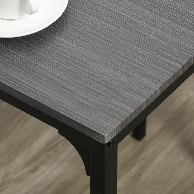 Alt view image 6 of 6 - 3 Piece Bar Table and Chairs for 2, Counter Height, Industrial, Gray | Dining Table Set, Kitchen Table with Bar stools, Breakfast Table Set for Small Space
