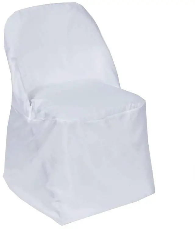 Main image of Efavormart 40 PCS White Linen Polyester Folding Chair Cover Dinning Chair Slipcover for Wedding Party Event Banquet Catering