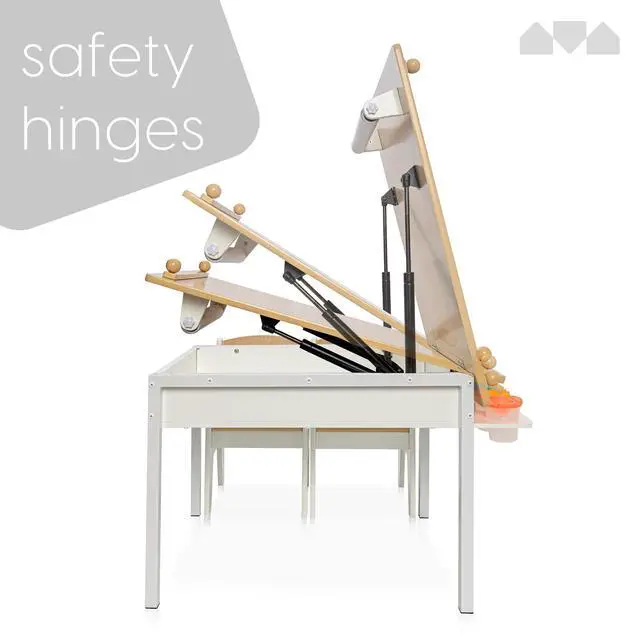 Alt view image 4 of 6 - 2-in-1 Kids Art Table and Chair Set Activity Table with Storage, Easel Transformation - 5 Paint Cups, and Paper Roll for Endless Creativity